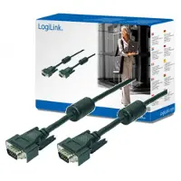 Logilink VGA - - Cable 2xST black 2x Ferrit Core 15M