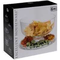Excellent Housewares VASSOIO CON COPERCHIO 30 CM 4 SCOMPARTI ACCESSORI CUCINA CAKE DESIGN