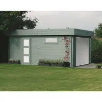 Solid Garage "Modern" - 19.26 M² - 3.58 X 5.38 X 2.56 M - 40 Mm - Porte Motorisée