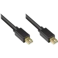 GOOD CONNECTIONS Câble de raccordement Mini DisplayPort 1.1, prise mâle des deux côtés, doré, noir, 5m, . (5 m), Câble vidéo, Noir