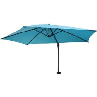 Mendler Parasol mural Casoria, parasol déporté pour le balcon, 3m, inclinable turquoise