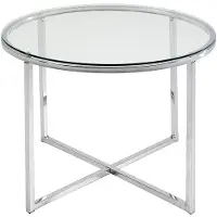 Ebuy24 Cape Table d'angle Ø55cm clair.