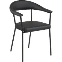 Ebuy24 Ava chaise de salle à manger avec accoudoirs noir.