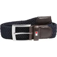 Tommy Hilfiger Ceinture 'New Adan' bleu foncé / brun foncé