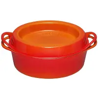 Le Creuset Ovale Doufeu Poêle à Frire 32 cm Orange-Rouge