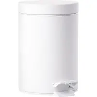 Zone Denmark Seau à pédale Solo, Poubelle à pédale, Poubelle, Seau de toilette, Seau de bain, Acier, White, 3 L, 330169