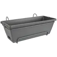 Elho Pot de Fleur Rectangulaire Elho 50 cm Anthracite - Plastique Polypropylène Durable