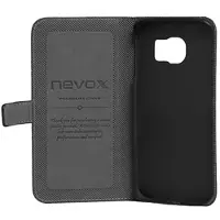 Nevox Étui à clapet ORDO pour téléphone portable (Samsung Galaxy S6 Edge), Coque pour téléphone portable, Noir, Gris