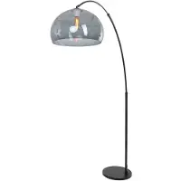 Steinhauer Lampe à arc Stresa noir avec verre fumé
