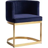 Nordal Chaise de salle à manger en velours bleu