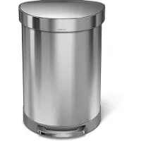 Simplehuman Poubelle semi-circulaire avec sac poubelle inox 60 litres -