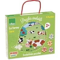 Vilac Puzzle évolutif ferme - - 4 puzzles de 6 à 16 pièces