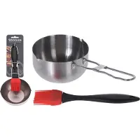 Koopman Saucière avec casserole, saucière avec pinceau à marinade, accessoires pour grillades