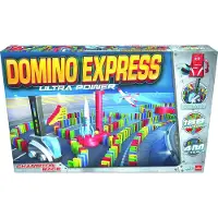 Goliath 81009 - Domino Express Ultra Power, Set de dominos pour votre propre Domino Day, cascades excitantes avec des dominos, véhicule à monter et beaucoup d'accessoires, à partir de 6 ans