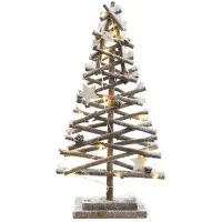 Décoris Arbre Rotin Microled Neige Décoration Lumineuse Led Effet Neige -