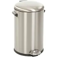 EKO - Poubelle à pédale Belle Deluxe 12 litres - Acier inoxydable et plastique - Acier inoxydable mat