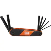 Bahco Set Of 7 Blade Allen Keys With Phosphate Finish And Soft Grip 2.5 Mm-10 Mm Allen Key Set Orange