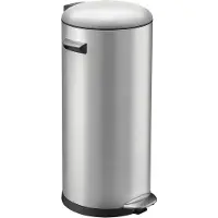 EKO - Belle Poubelle à pédale de luxe 30 litres - Acier inoxydable Plastique - Acier inoxydable mat