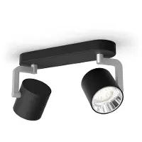 Philips myLiving 2 pièces Byrl LED SceneSwitch noir métal blanc chaud à blanc neutre dimmable avec l'interrupteur existant [classe énergétique A++]