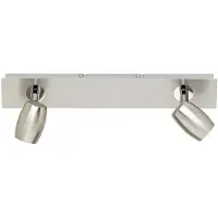 TRIO Michael Spot De Plafond Double Moderne À 2 Lumières, Nickel Mat