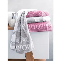 JOOP! Serviette de douche 'Cornflower' gris argenté / gris clair
