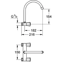 GROHE Costa L - Mitigeur d'évier, chrome 31186001