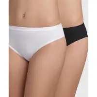 Dim Lot De 2 Slips Midi Noir Et Blanc En Coton Bio
