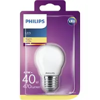 Philips Ampoule LED 4,3W Verre Standard (470lm) E27 - Philips 45 mm x 76 mm