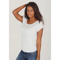 LASCANA T-shirt noir / blanc cassé