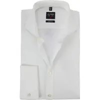 Olymp Chemise Coupe Cintrée Poignets Double Ecru Blanc cassé taille 43