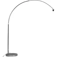 QAZQA Lampadaire arc moderne chromé réglable sans abat-jour
