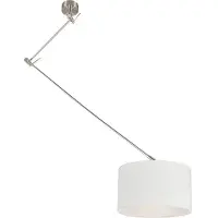 QAZQA Suspension en acier avec abat-jour 35 cm blanc réglable - Blitz