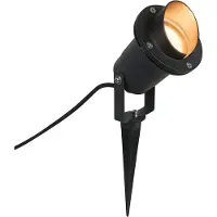 QAZQA Projecteur de jardin à piquer noir avec cordon et prise IP65 - Done