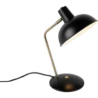 QAZQA Lampe de table rétro noire avec bronze - Milou
