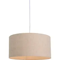 QAZQA Suspension rustique blanche avec abat-jour en coton gris clair 50 cm - Combi