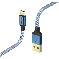 Hama Câble de charge/données "Reflective", Micro-USB, 1,5 m, bleu (00178289)