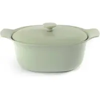 Berghoff Casserole ovale en fonte émaillée Ron, couvercle vert