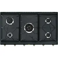 Smeg SRV896AOGH Table de cuisson à gaz encastrable, anthracite, 5 brûleurs