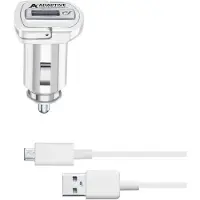 Cellularline Chargeur voiture USB + Câble microUSB Blanc