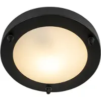 QAZQA Plafonnier moderne noir 18 cm IP44 - Yuma