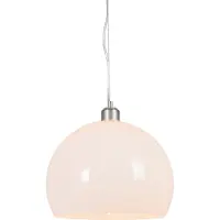 QAZQA Suspension ronde moderne opale blanche - Globe