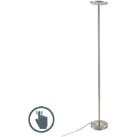 JUST LIGHT Plafonnier LED, couleur acier, variateur tactile, hauteur 190 cm