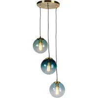 QAZQA Suspension art déco en laiton avec verre bleu - Pallon