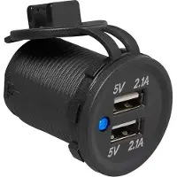 Pricenet Port USB double encastrable type A 2x2100mA 12V/24V sous blister