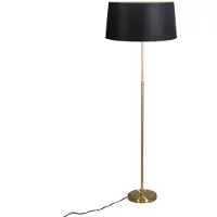 QAZQA Lampadaire or/laiton avec abat-jour noir 45 cm réglable - Parte