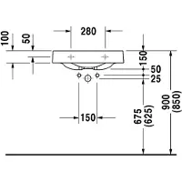 Duravit Lavabo ARCHITEC sans meuble vasque 575x520mm 1 HL droite blanc (Evier encastré, 52 cm, 57.50 cm)