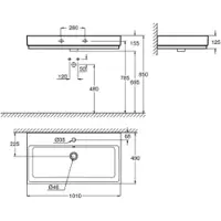 GROHE lavabo CUBE CERAMIQUE 1 trou pour robinet, avec trop-plein 100 cm, 1010 x 490 mm PureGuard/blanc alpin