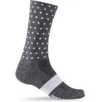 Giro Chaussette de Cyclisme Giro Merino Season Wool Charcoal White Dots-Pointure 36 - 39