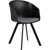 Interstil Design Scandinavia Chaise de salle à manger Mona (SET 2pcs), tissu, noir