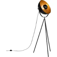 QAZQA Lampadaire trépied industriel noir - Magna 40 Eglip